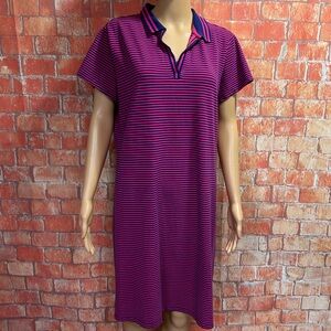 Lands’ End Casual Striped Polo Dress